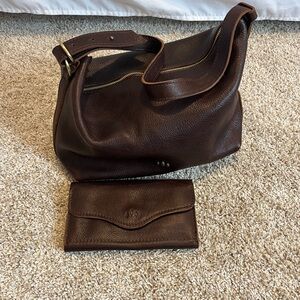 Portland Leather Large Slouchy Shoulder bag and Bozeman Wallet